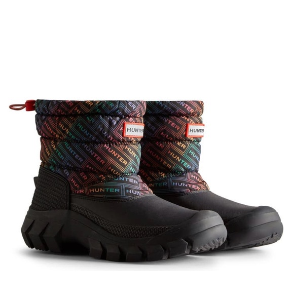 Hunter Intrepid Rainbow Logo Insulated Waterproof Short Boots Women’s Size 11 - Picture 1 of 16